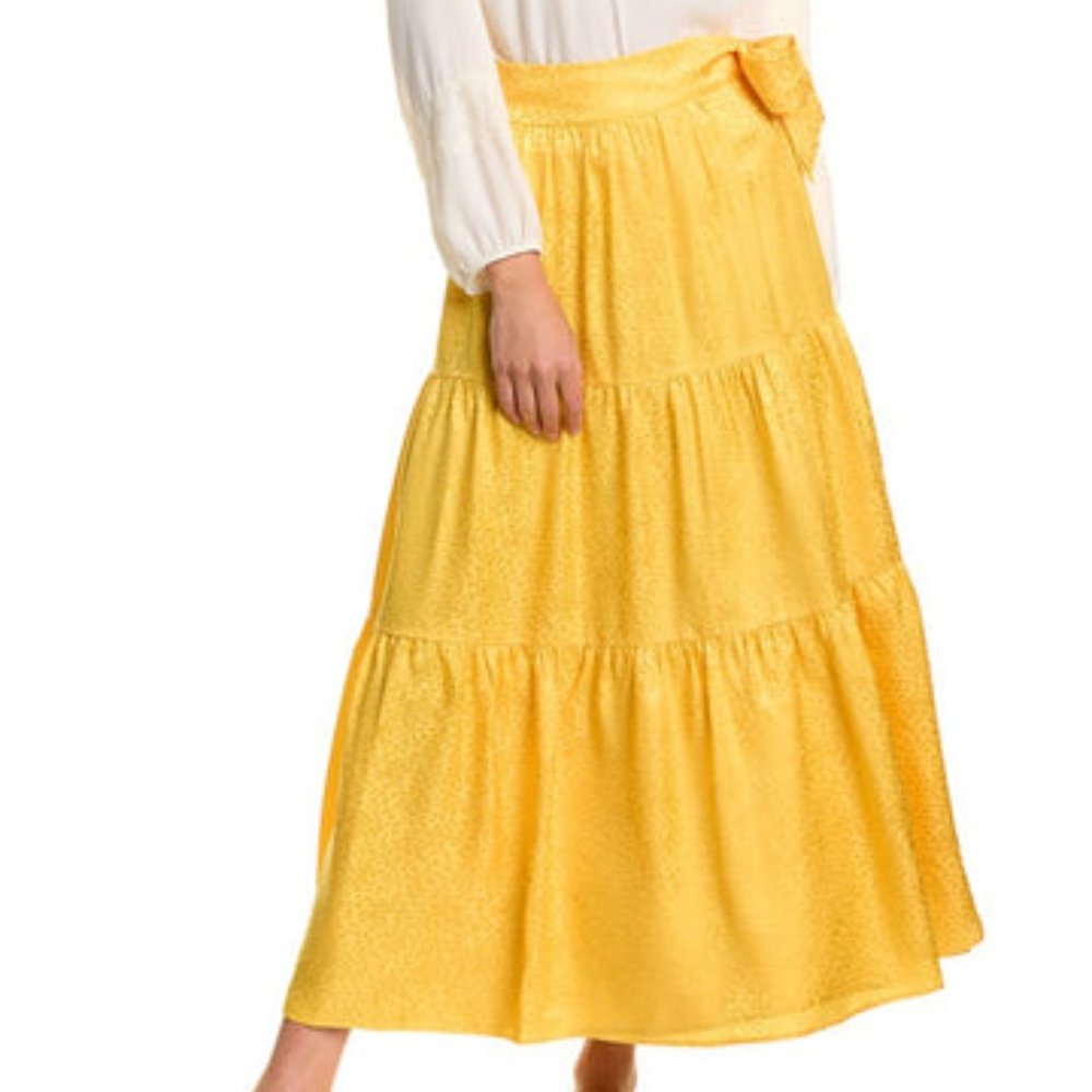 Olivia Rubin Carlotta Silk Midi Skirt New With Tags